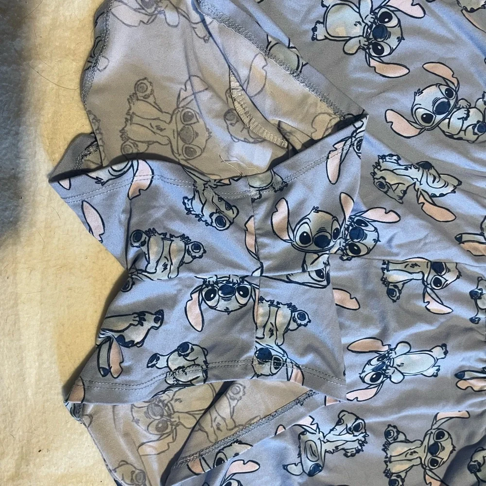 Blue Stitch Print Pajama Shorts - Picture 3 of 6